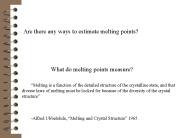 Are there any ways to estimate melting points?