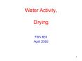 Water Activity, Drying PowerPoint PPT Presentation
