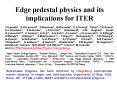 Edge pedestal physics and its implications for ITER PowerPoint PPT Presentation
