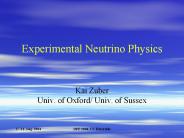 Experimental Neutrino Physics