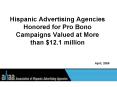 Hispanic Advertising Agencies Honored for Pro Bono Campaigns Valued at More than $12'1 million PowerPoint PPT Presentation