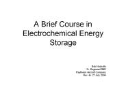 A Brief Course in Electrochemical Energy Storage
