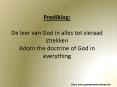 Prediking: De leer van God in alles tot sieraad strekken Adorn the doctrine of God in everything PowerPoint PPT Presentation