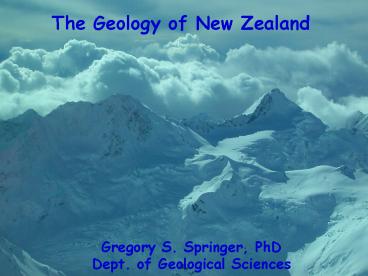 The Geology of New Zealand