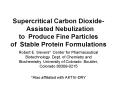 Supercritical Carbon Dioxide-?Assisted Nebulization to?Produce Fine Particles of?Stable Protein Formulations PowerPoint PPT Presentation