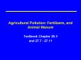 Agricultural Pollution: Fertilizers, and Animal Manure PowerPoint PPT Presentation