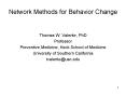 Network Methods for Behavior Change PowerPoint PPT Presentation