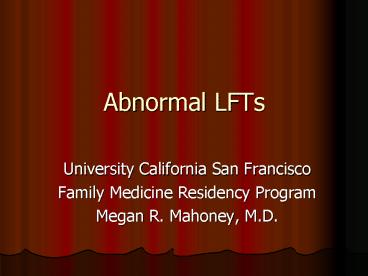 Abnormal LFTs