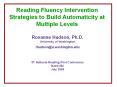 Reading%20Fluency%20Intervention%20Strategies%20to%20Build%20Automaticity%20at%20Multiple%20Levels PowerPoint PPT Presentation