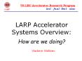 LARP Accelerator Systems Overview: How are we doing? PowerPoint PPT Presentation