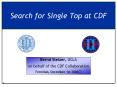 Search for Single Top at CDF PowerPoint PPT Presentation