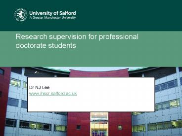 Research supervision for professional doctorate students