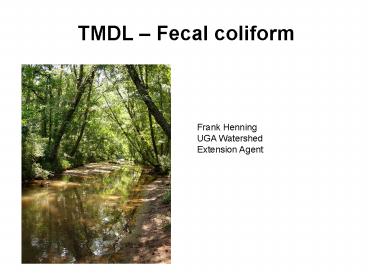 TMDL Fecal coliform
