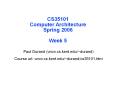 CS35101 Computer Architecture Spring 2006 Week 5 PowerPoint PPT Presentation