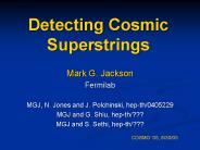 Detecting Cosmic Superstrings