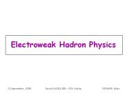 Electroweak Hadron Physics