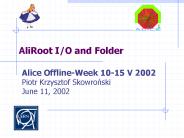 AliRoot IO and Folder