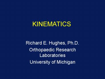 KINESIOLOGY FOR ORTHOPEDICS