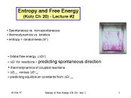 Entropy and Free Energy Kotz Ch 20 Lecture