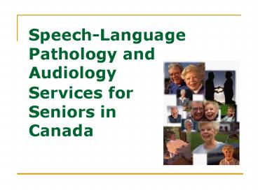 SpeechLanguage Pathology and Audiology