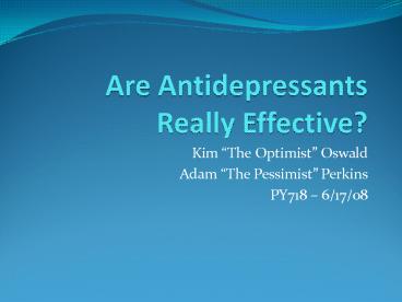 Are Antidepressants Really Effective