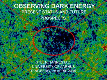OBSERVING DARK ENERGY