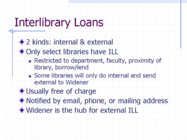 Interlibrary Loans