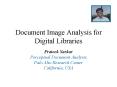 Document Image Analysis for Digital Libraries PowerPoint PPT Presentation