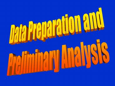 Data Preparation and