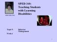 SPED 310: Teaching Students with Learning Disabilities PowerPoint PPT Presentation