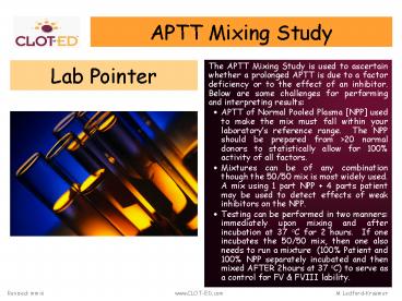 APTT Mixing Study