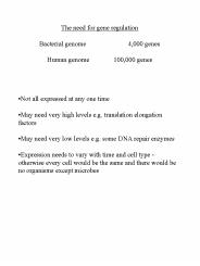 The need for gene regulation