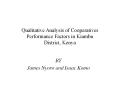 Qualitative Analysis of Cooperatives Performance Factors in Kiambu District, Kenya PowerPoint PPT Presentation