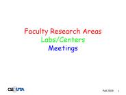 Faculty Research Areas Labs/Centers Meetings