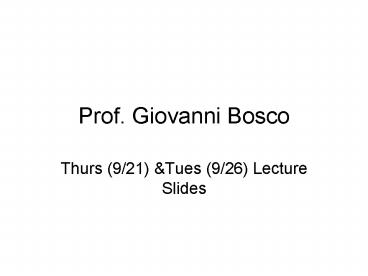Prof' Giovanni Bosco