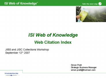 ISI Web of Knowledge Web Citation Index