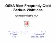 OSHA Most Frequently Cited Serious Violations PowerPoint PPT Presentation