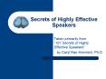 Secrets of Highly Effective Speakers PowerPoint PPT Presentation