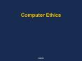 Computer Ethics PowerPoint PPT Presentation