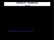 Module 8: Deadlocks 10/22/03