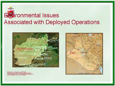 US Army Environmental DTLOMS Integration