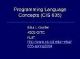Programming Language Concepts CIS 635 PowerPoint PPT Presentation