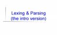 Lexing PowerPoint PPT Presentation