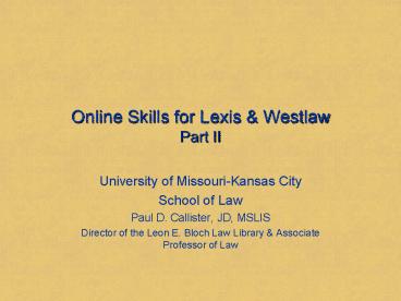 Online Skills for Lexis
