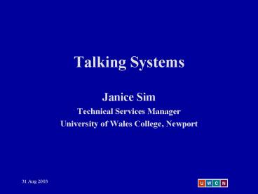 Talking Systems