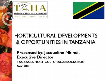 HORTICULTURAL DEVELOPMENTS