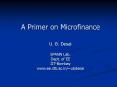 A Primer on Microfinance PowerPoint PPT Presentation