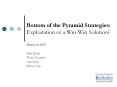 Bottom of the Pyramid Strategies: Exploitation or a Win-Win Solution? PowerPoint PPT Presentation