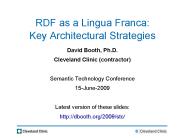 RDF as a Lingua Franca: Key Architectural Strategies