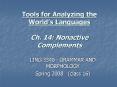 Tools for Analyzing the Worlds Languages Ch' 14: Nonactive Complements PowerPoint PPT Presentation